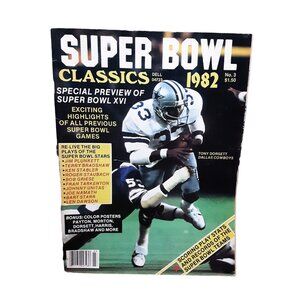 1982 Super Bowl Classics Magazine Tony Dorsett Terry Bradshaw Dallas Cowboys NFL